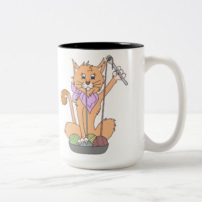 De Café Em Dois Tons Yarnivore que eu aprendi crochet na caneca da (Direita)