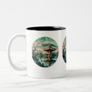 De Café Em Dois Tons Zen Elegance: Caneca Cerâmica Inspirada No Japão