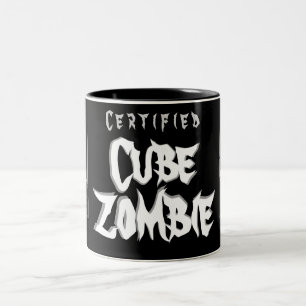 De Café Em Dois Tons Zombi certificado do cubo - café, chá ou caneca