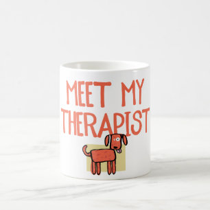 De Café Encontre minha caneca cerâmica do cão do terapeu