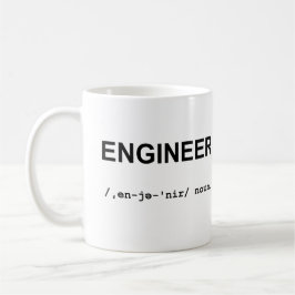 De Café ENGENHEIRO com a caneca dos símbolos fonéticos