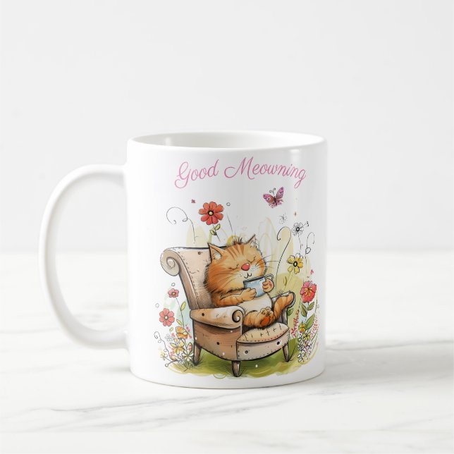 De Café Engraçada Caneca Para Gatos (Esquerda)