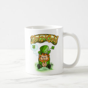 De Café Entalhes da caneca do trevo da folha do ouro