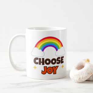 De Café Escolha a Alegria - Caneca Arco-íris