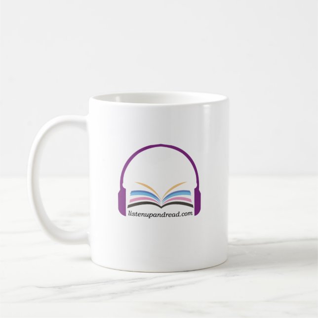 De Café Escute acima e leia a caneca clássica (Esquerda)