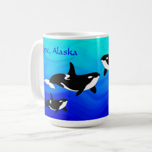 De Café Esperança, Alasca Orcas - 15 oz. Caneca Combo