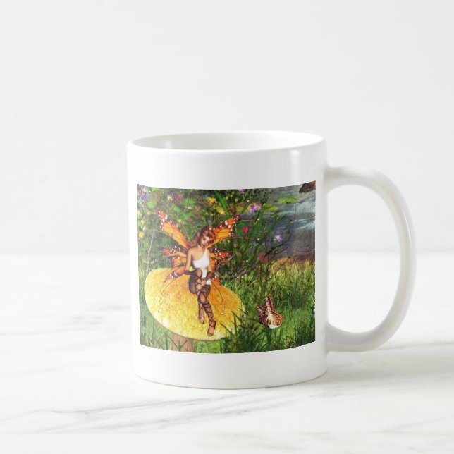 De Café esperando a caneca da fada do outono (Direita)