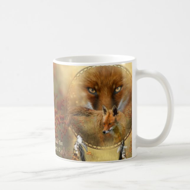 De Café Espírito da caneca da arte do Fox vermelho (Direita)