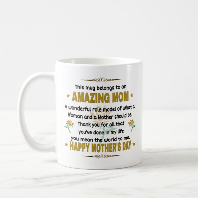 De Café Esta Caneca Pertence A Uma Mãe Incrível. Dia das M (Esquerda)