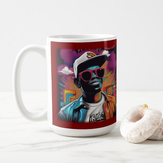 De Café Estampa Hip Hop - Street Graffiti Art - Caneca (Com Donut)