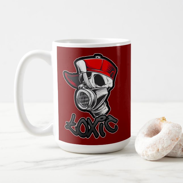 De Café Estampa Hip Hop - Toxic Skull - Caneca (Com Donut)