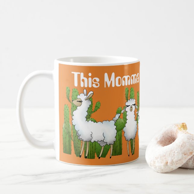 De Café Este Momma ama lamas adiciona a caneca da mensagem (Com Donut)
