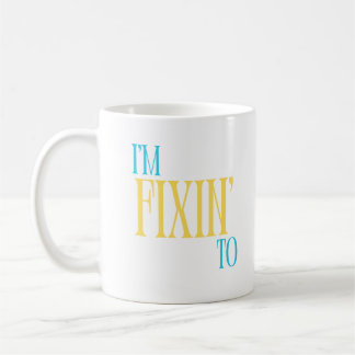 De Café Estou me fixando ao sul da caneca em azul e amarel