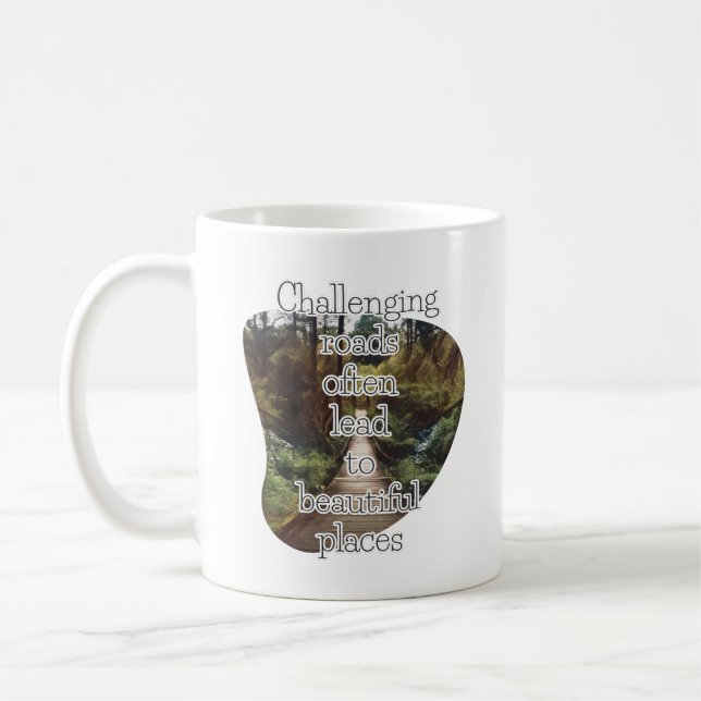 De Café Estradas desafiadoras - caneca inspiradora (Esquerda)
