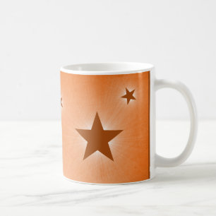 De Café Estrelas na caneca do céu nocturno, alaranjada