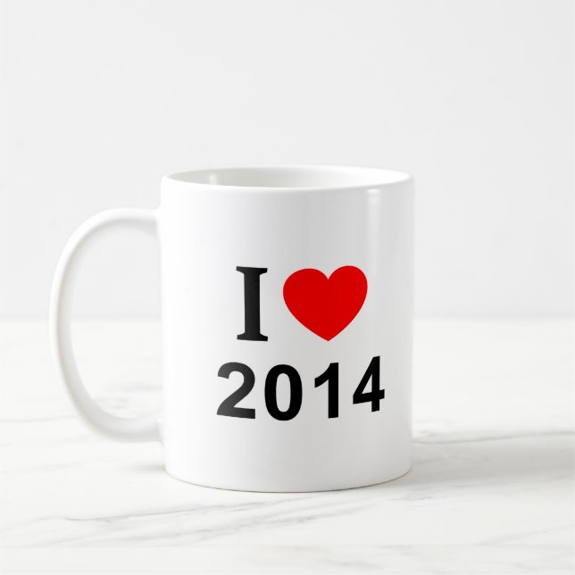 De Café Eu ❤️ 2014 Eu AMO 2014 Eu AMO 2014 Caneca (Esquerda)