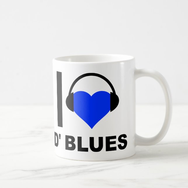 De Café Eu Adoro a Caneca Divertida do D'Blues (Direita)