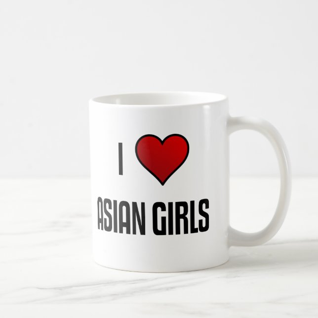 De Café Eu amo a caneca asiática das meninas (Direita)