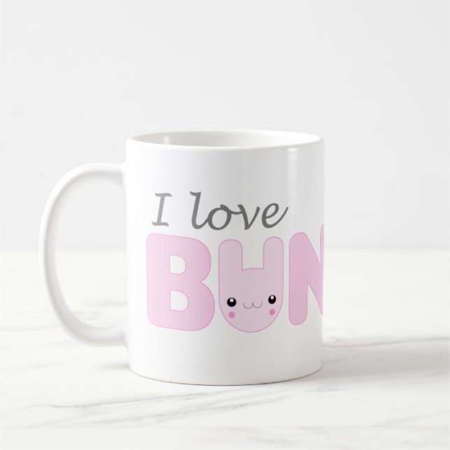 De Café Eu amo a caneca (cor-de-rosa) dos coelhos (Esquerda)