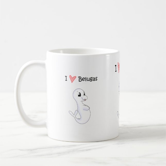 De Café Eu amo a caneca das belugas (Esquerda)