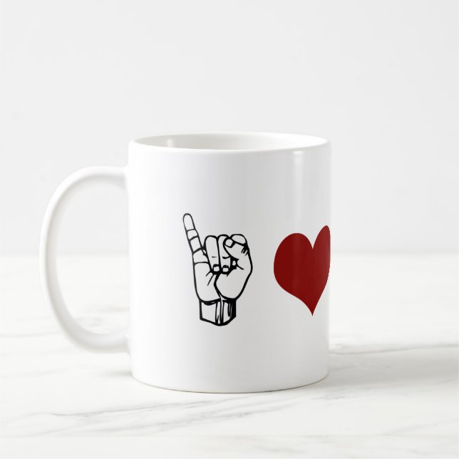 De Café Eu amo a caneca do ASL (Esquerda)