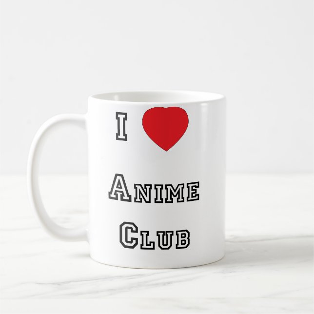 De Café Eu amo a caneca do clube do Anime (Esquerda)