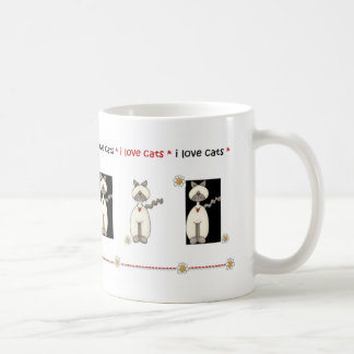 De Café Eu amo a caneca dos gatos