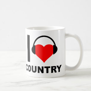 De Café Eu Amo Caneca Country Engraçada