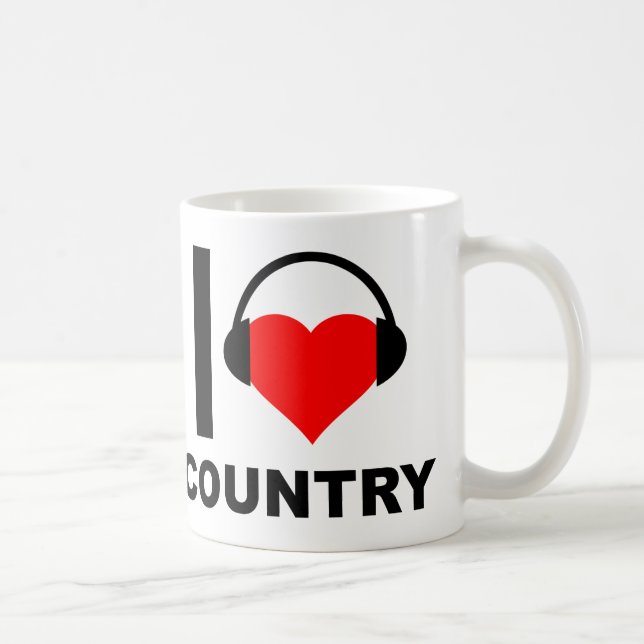 De Café Eu Amo Caneca Country Engraçada (Direita)