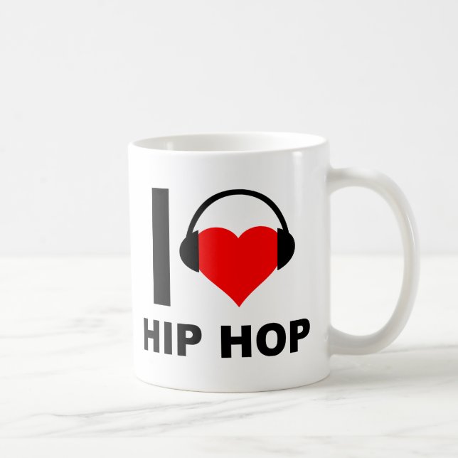 De Café Eu Amo Hip Hop Caneca Divertida (Direita)