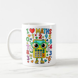 De Café Eu Amo Matemática Caneca Calculadora Fofa para Cri