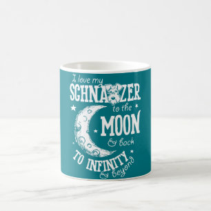 De Café Eu amo meu Schnauzer à lua e à caneca traseira