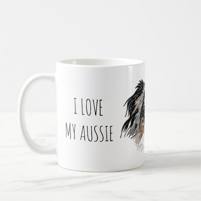 De Café Eu amo minha caneca Aussie (Esquerda)