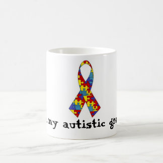 De Café Eu amo minha caneca autística do neto