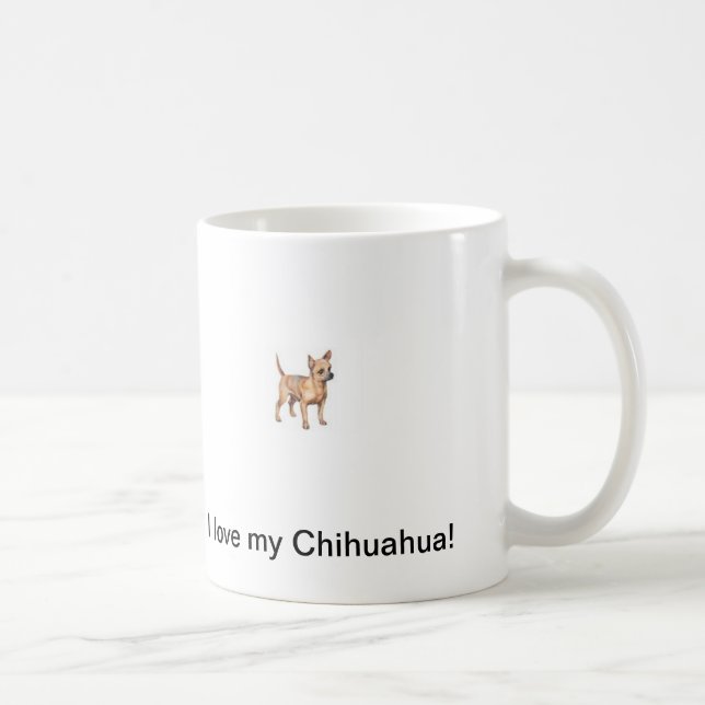 De Café Eu amo minha caneca da chihuahua (Direita)