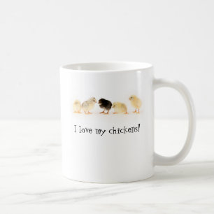 De Café Eu amo minha caneca das galinhas