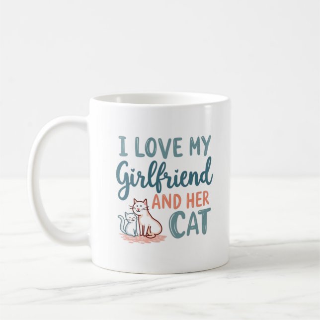 De Café Eu Amo Minha Namorada e o Design da Caneca do Gato (Esquerda)