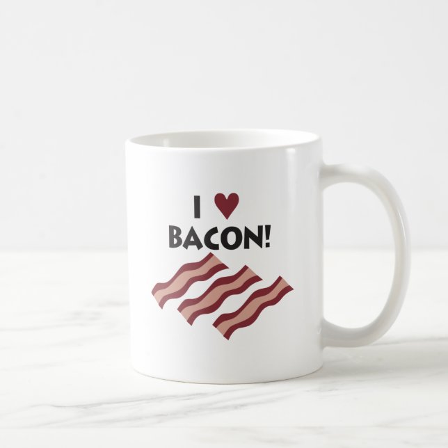 De Café Eu amo o bacon - caneca (Direita)