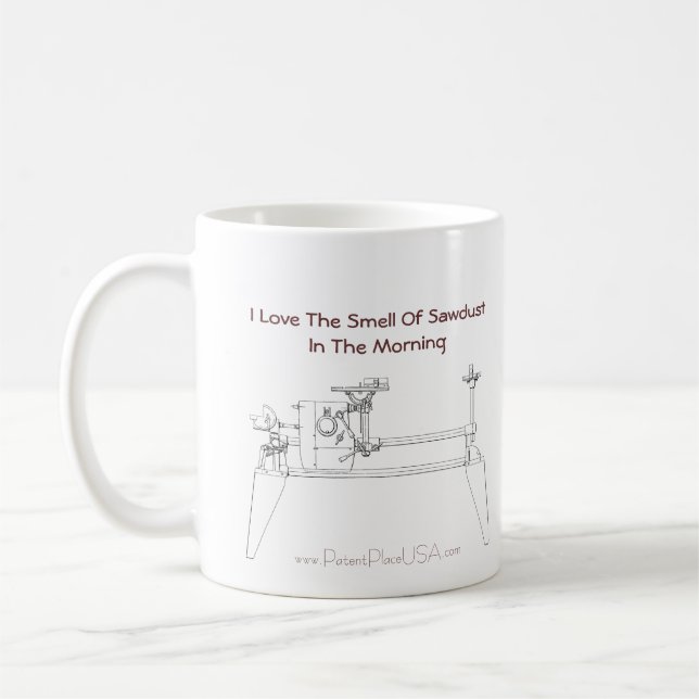 De Café "Eu amo o cheiro da serragem caneca na manhã" (Esquerda)