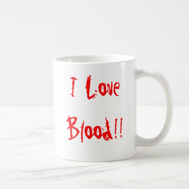 De Café "Eu amo o sangue!!" Caneca (Direita)