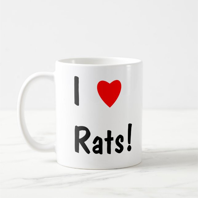 De Café Eu amo ratos! caneca (Esquerda)