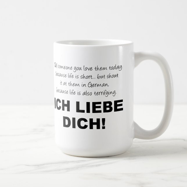 De Café Eu Amo Você Caneca Divertida (Direita)