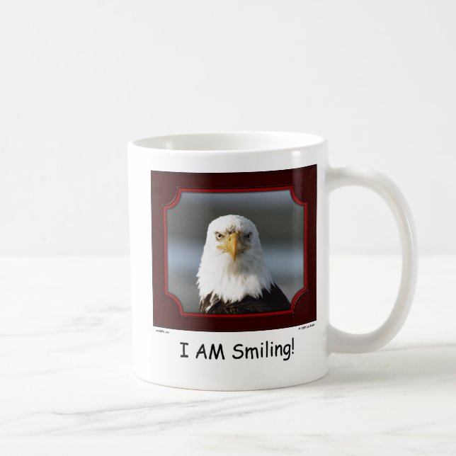 De Café "EU estou sorrindo!" Caneca da águia americana (Direita)
