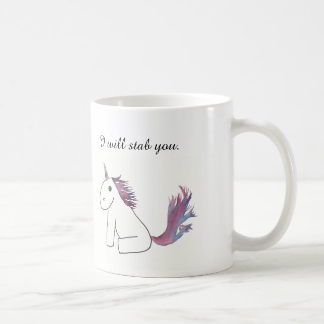 De Café Eu facada você caneca do unicórnio (Direita)