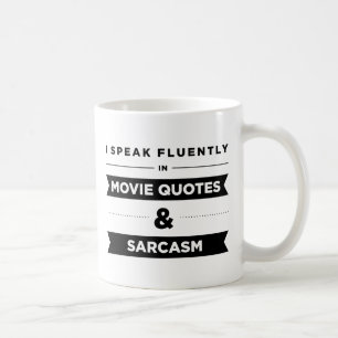 De Café Eu falo fluente na caneca das citações e do