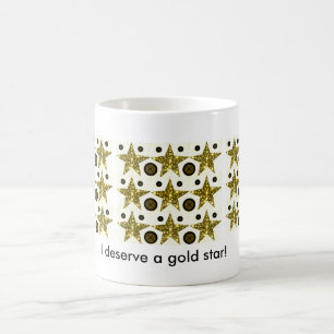 De Café Eu mereço uma estrela do ouro! caneca