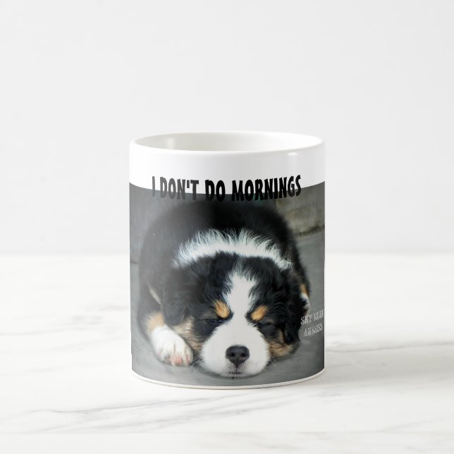 De Café Eu não faço manhãs - caneca australiana do pastor (Centro)