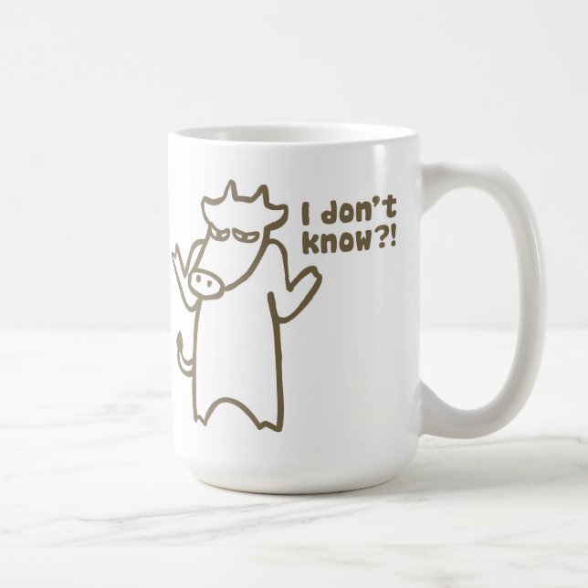 De Café Eu não sei a caneca da vaca dos desenhos animados (Direita)