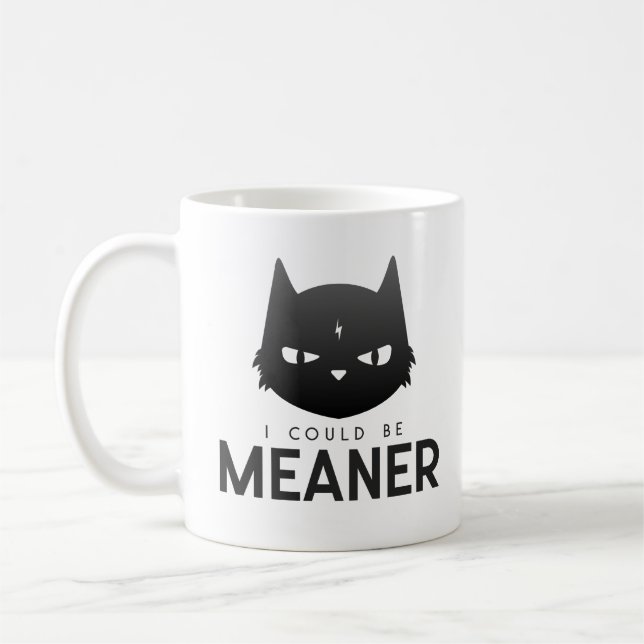 De Café Eu Poderia Ser Mais Má | Caneca Clássica do Gato B (Esquerda)