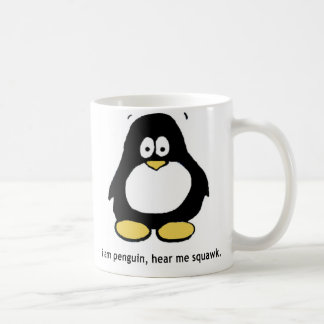 De Café "Eu sou pinguim, ouço-me gritar" caneca branca